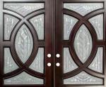 1625MM Zinc Caming Decorative Stained Glass Entry Doors Windows 1in Thickness