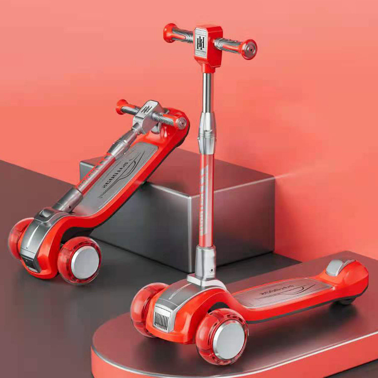 2022 PU Wheel Multifunctional Folding Ride On Scooters Car for Children Unisex Gender
