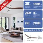 Solid Wood Ceiling Fan For Indoor 5 Speeds Remote Control dc motor bedroom