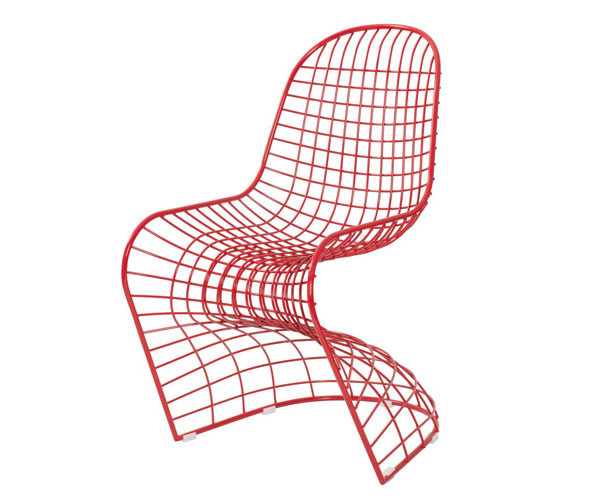 S Shaped Metal Wire Outdoor Dining Chair Classic Designer Simple 53x65x89cm