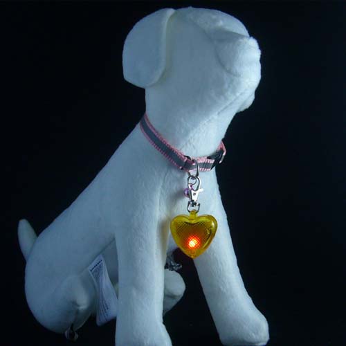 heart shape led pet in tag
