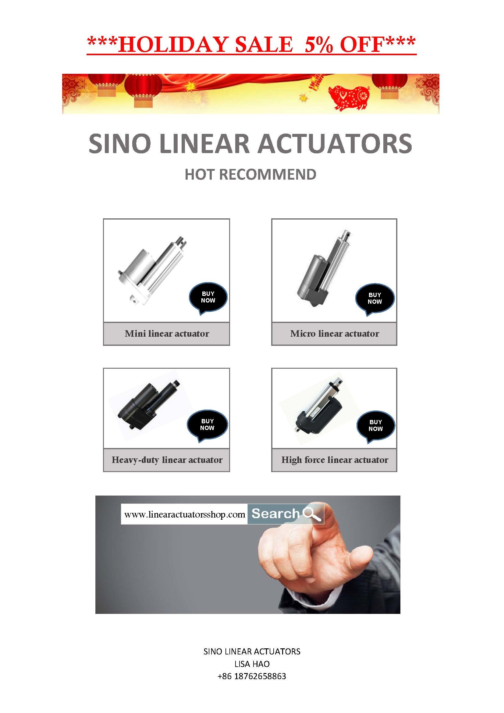 Powerful linear actuator 50cm stroke 10000N push/pull load, 12v heavy duty electric actuator IP66