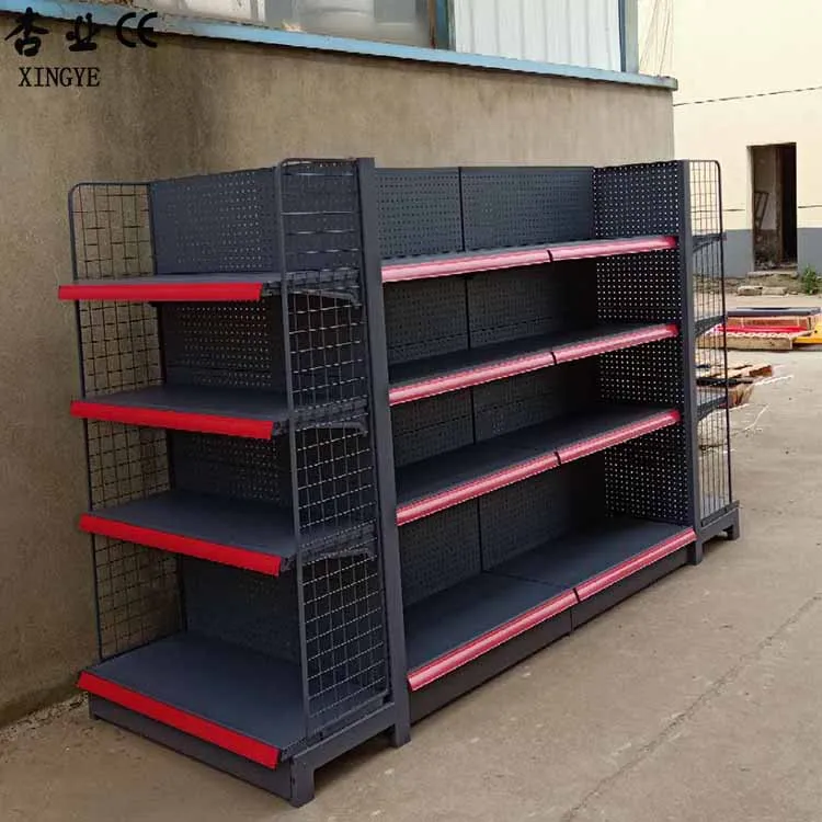 Factory customized color size shelved supermarkets store shelf retail walling gondolas