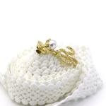 Alloy Collar Lapel Pin Claw Inlaid Pearl Gold Silver Color OEM