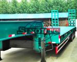 3 Axles Gooseneck Low Bed Semi Trailer For Excavator Transport 60 Ton Load