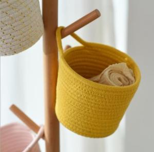 Quality Decorative Custom Woven Cotton Rope Candy Storage Fabric Container Wholesale Spa Gift hanging Baskets Organizer wholesale