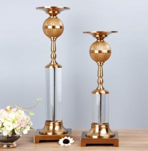 Quality Golden Brass Classic Metal ODM Crystal Candle Holder Craft wholesale