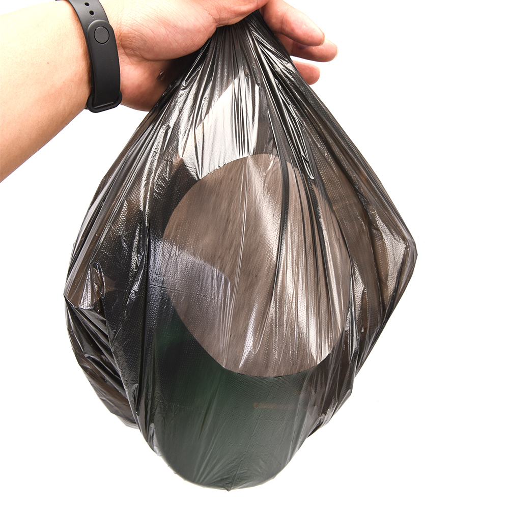 Beige PE Plastic HDPE/LDPE Flap Tie Trash Garbage Bag for Direct Custom Branding
