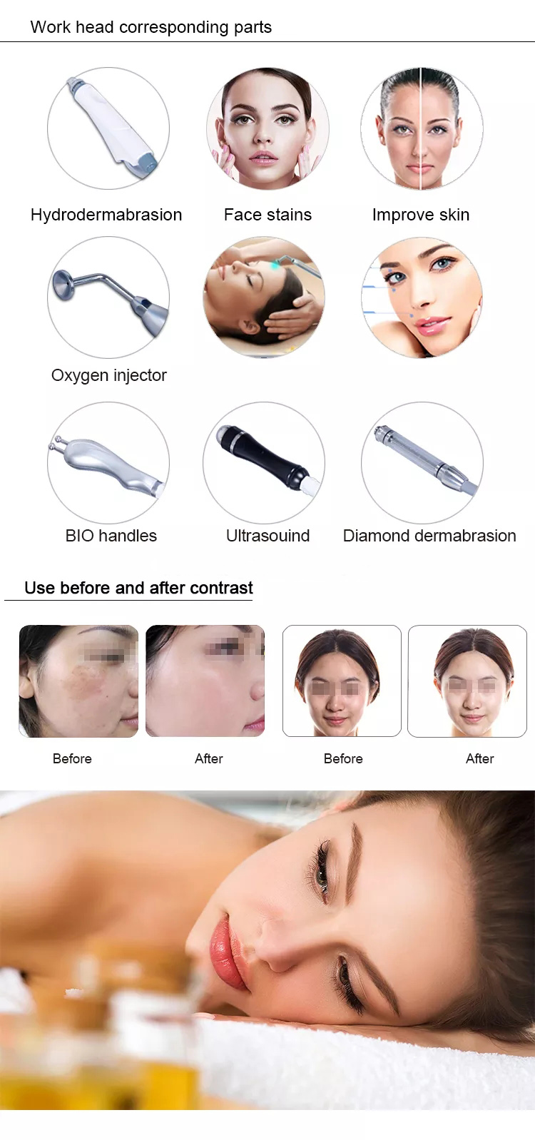 8 In 1 Multifunction Facial Beauty Machine Hydro Dermabrasion Microdermabrasion Skin Care
