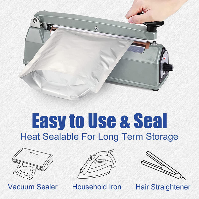 Food Grade Heat Seal Mylar Bags 5 Gallon Long Term Stand Up Pouch Packaging Ziplockk