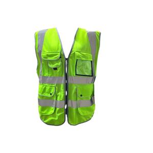 Quality Custom Men's Reflective Work Vest with Pockets and Logo Quick Dry Construction Clothing wholesale