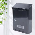 Secure Outdoor Black Townhouse Wall Mount Mailbox with Powder Coating and Lock