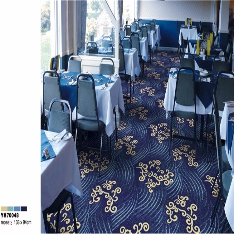 China stock beautiful printed blue wall to wall nylon carpet