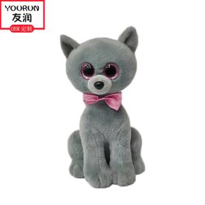 Quality 30CM Simulation Grey Cat Stuffed Animal Plush Toys Smooth Feel wholesale