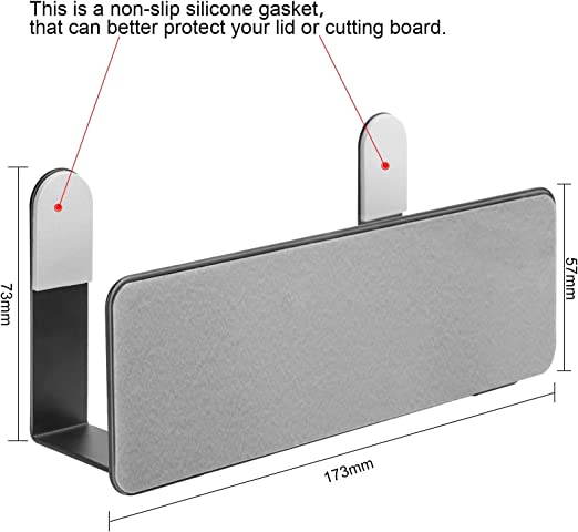 Wall-Mounted Pot Lid Rack Cutting Board Shelf Pot Cover Storage Rack with Self-Adhesive