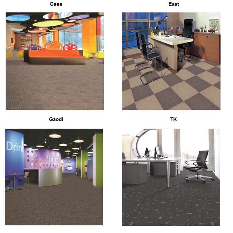 China manufacturer commercial interlock PP carpet tiles