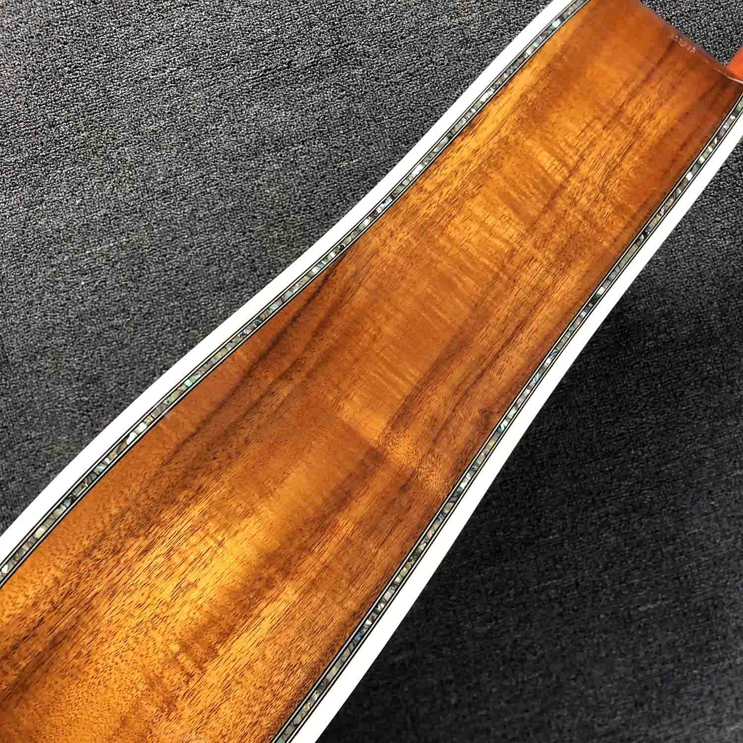 Custom 12 Strings Solid KOA Wood Top Guitar Ebony Fingerboard Real Abalone Shell Binding and Inlay Acoustic Electric Gui