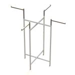 Adjustable Height 4 Arms Chrome Square Tube Metal Clothing Display Rack