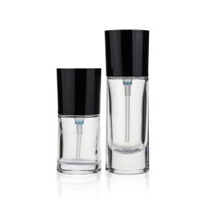 Quality Round Liquid Foundation Bottles Clear 30ml Airless Pump Bottle wholesale