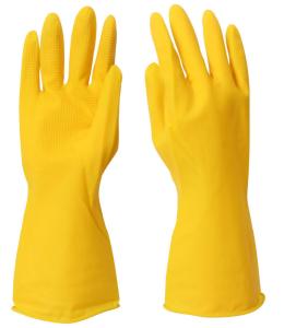 Quality Flocked Lining House Cleaning Gloves 32CM Latex Yellow Gloves wholesale
