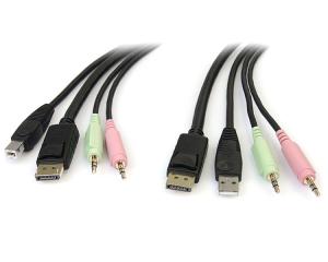 Quality 6ft 4in1 USB DisplayPort KVM Switch Cable w/ Audio &amp; Microphone wholesale