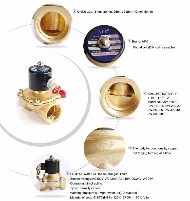 10Bar Hydraulic Solenoid Valve , Brass 3/4 Inch Latching Water Valve With Diaphragm