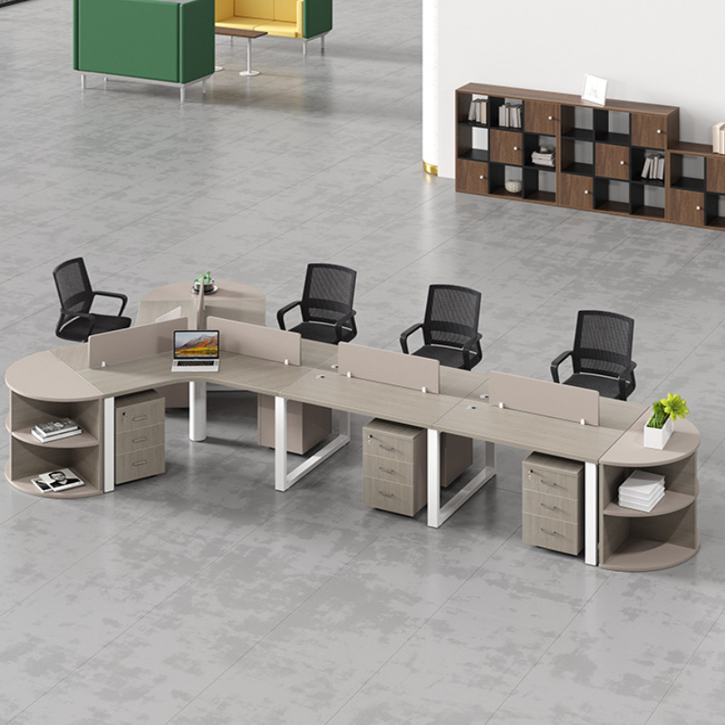 Aluminum Frame Panel/Fabric/Steel Office Desk And Chair Combination
