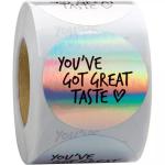 Custom Printed Logo Round Packaging Labels Roll Holographic Thank You Sticker