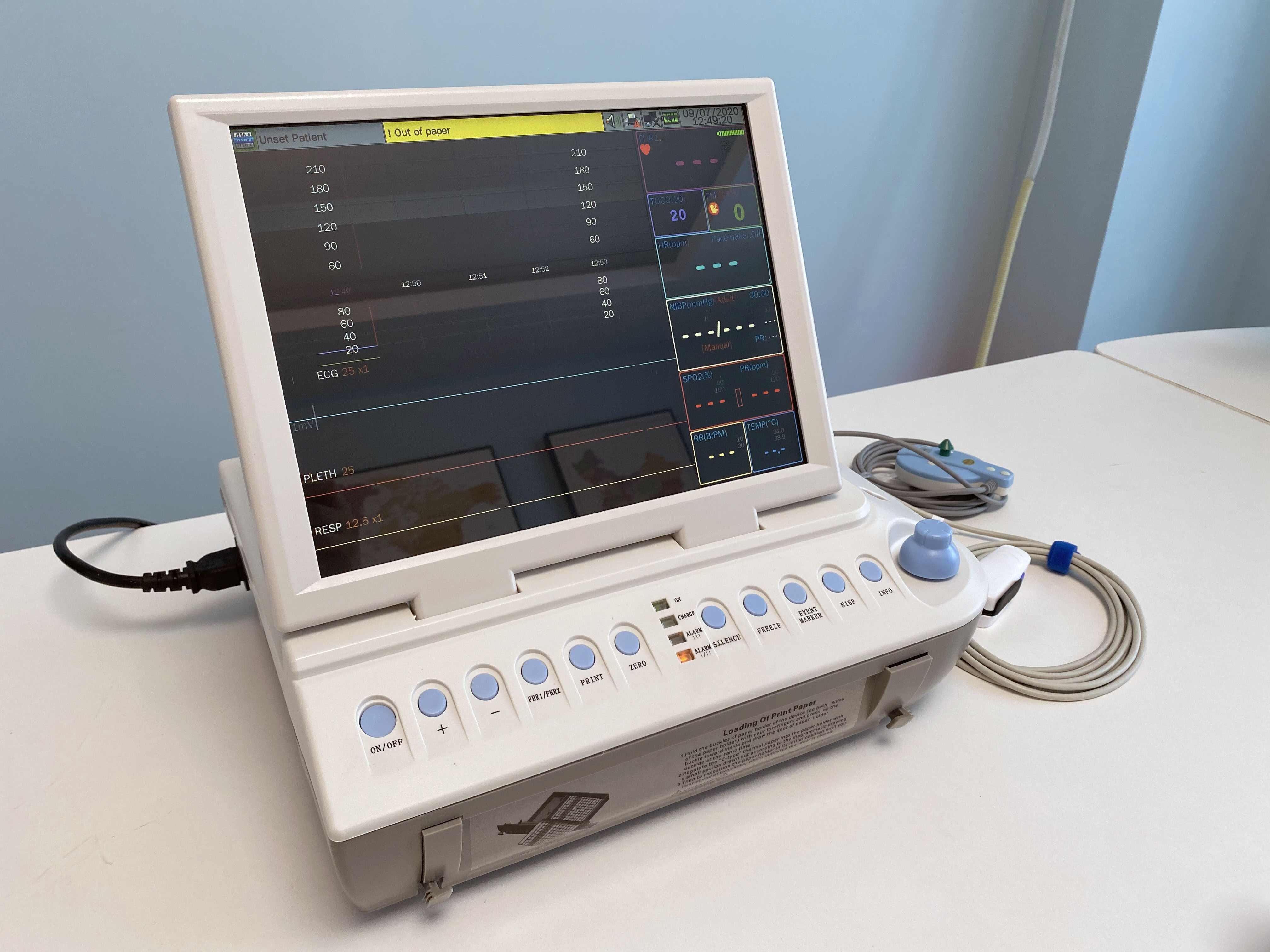 ctg machine maternal and fetal doppler monitor for TOCO,FHR,FM DM002