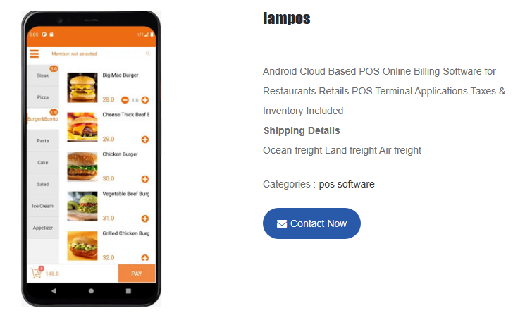 Android/Win Support POS Retail Software for Convenient Restaurant Store Management