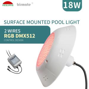Quality DMX512 Controller Vinyl Pool Lights 18W AC12V RGBW Anti UV PC ABS Body wholesale