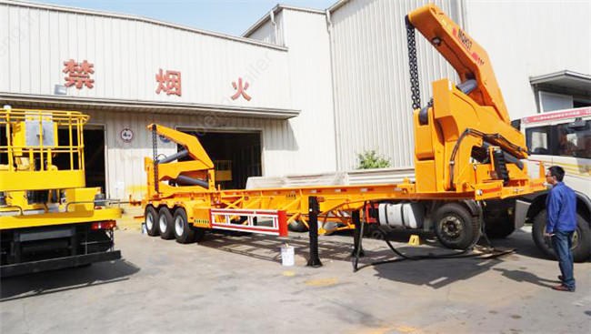 2 / 3 / 4 Axle Side Loader Trailer 37 Tons Lifting Capacity Mechanical Suspension