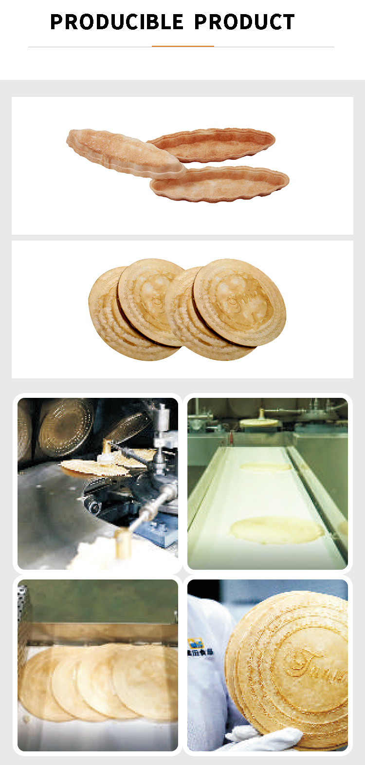 High Productivity Automatic Wafer Biscuit Production Line Stainless Steel