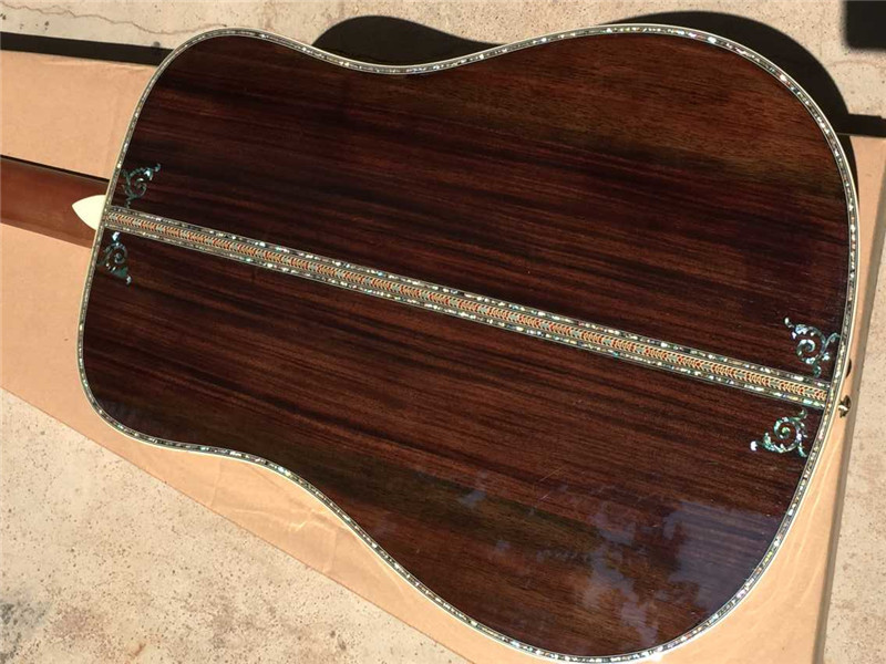 Wholesales custom 41" 45D 20 frets solid Top Real peral inlay acoustic guitar with colorized shell edge