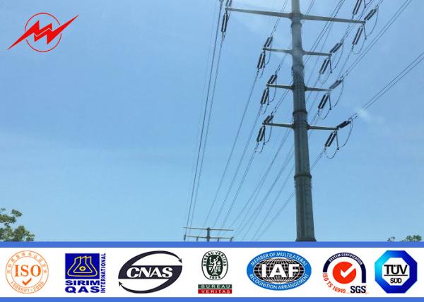 33kv Power Transmission Poles + / -2% Tolerance Transmission Line Steel Pole
