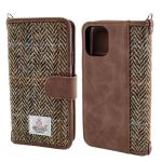Brown TPU Harris Tweed 5.8" Leather Flip Cover Phone Case