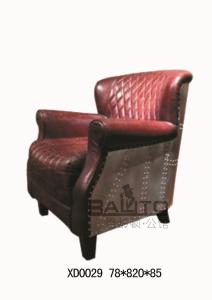 Quality British antique leather single sofa with aluminium back,#XD0029 wholesale