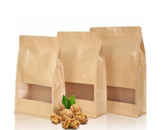 Food Grade Moisture Proof Resealable 1Kg Customized Brown Packaging Paper Flour