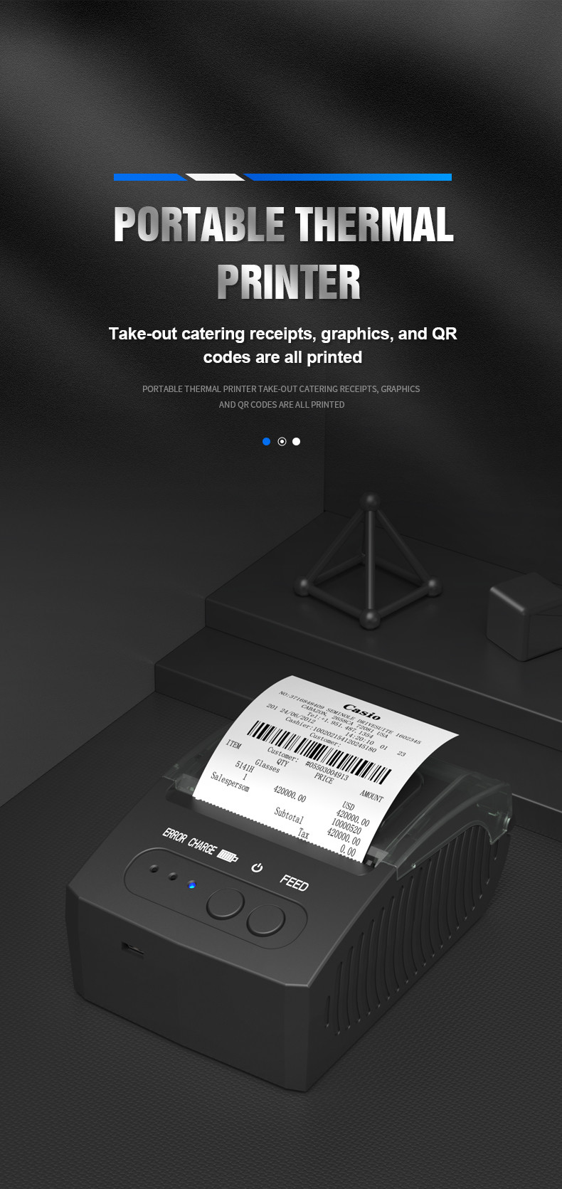 Terminal Android Bluetooth Thermal Printer 58mm Zjiang 5811dd