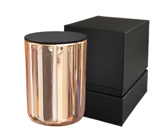 black candle gift box custom lid and base candle packaging box candle paper box with shoulder
