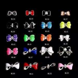 Quality Hot NEW Wholesale nail art Jewelry 3D Bows Alloy Nail Art Jewelry Nail rhinestones Sticker Supplier Number ML34-53 wholesale