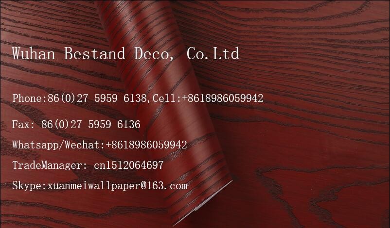 Self Adhesive Wood Grain Vinyl Decorative Film for Furniture Makeover and Enhancement