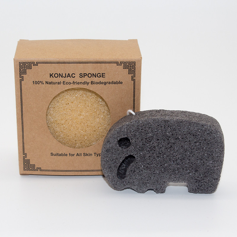 7*3.5cm Black Konjac Sponge