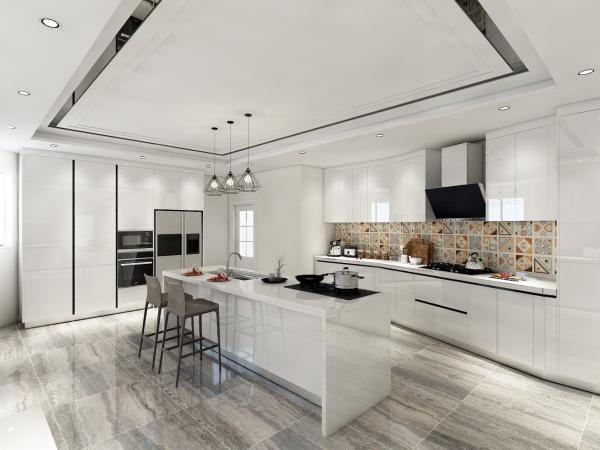 Commercial MDF Modular Modern Kitchen Cabinet Modular Lacquer Finish