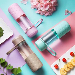 Quality 360ML Heatproof Borosilicate Glass Water Bottle With Silicone Sleeve wholesale