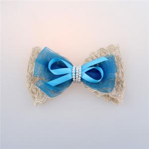 Quality Ribbon Bow Flower Hair Decorations Crochet Chiffon Material With Pearl Band wholesale
