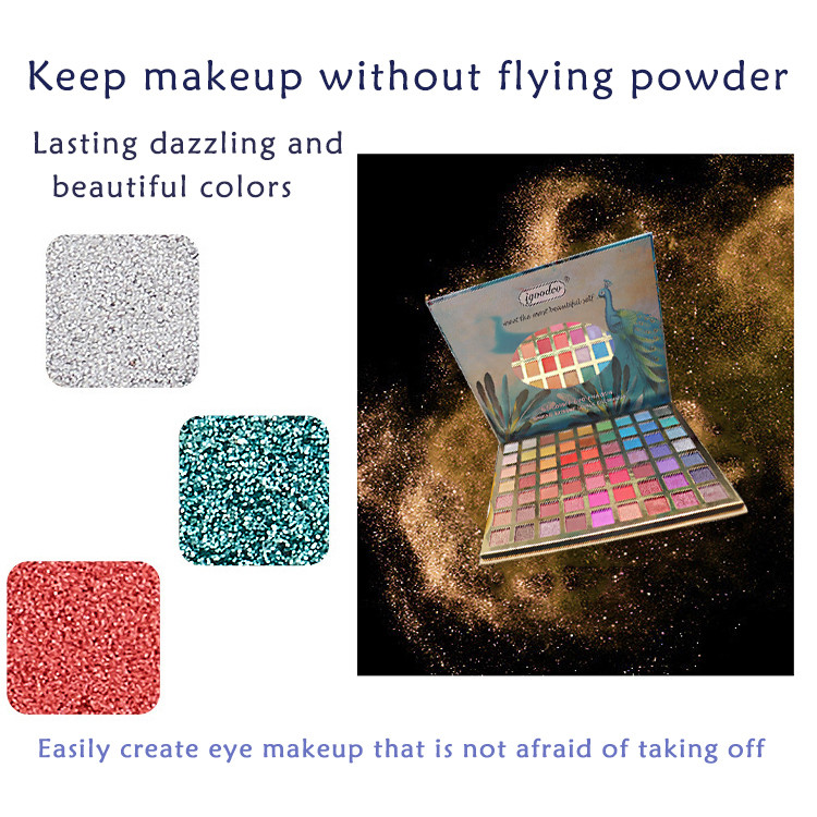 ISO Waterproof 63C Colors Pigmented Eyeshadow Palette Shimmer Glitter 2.5g