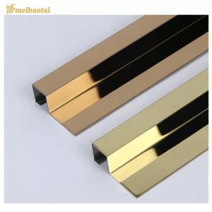 Quality Golden / Rose Golden Mirror Stainless Steel Shape Decoration Tile Trim wholesale