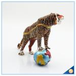 Wholesale Enamel Tiger With Ball Trinket Box Rhinestone Metal Trinket Box SCJ414