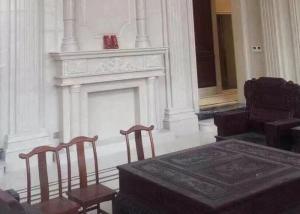 Quality Indoor Natural Stone Fireplaces , Suny White Marble Electric Fireplace wholesale
